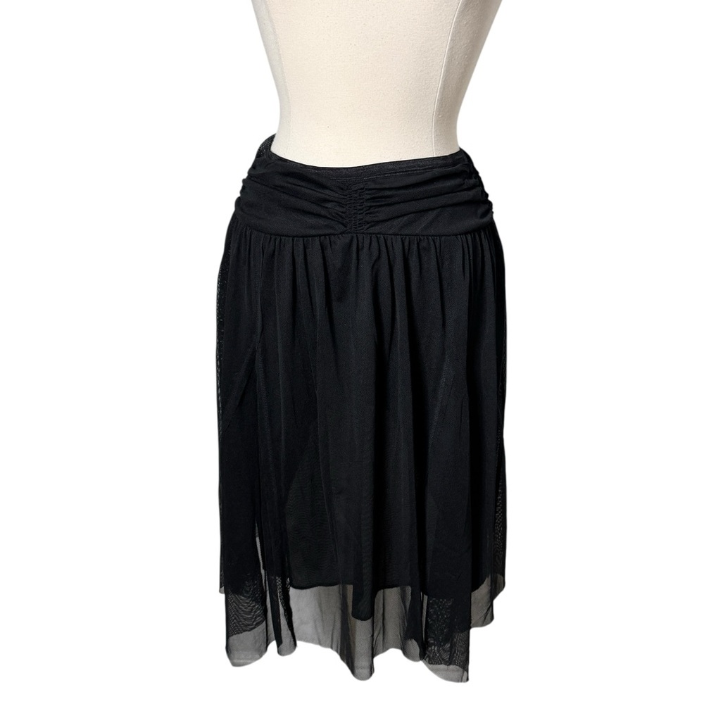 Vintage Xhilaration Y2K Black Mesh Midi Skirt Women's Small Whimsical Whimsygoth